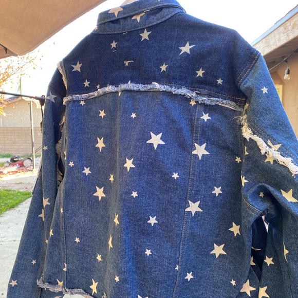 White Birch Blue Denim Jacket with Star Accents - Picture 4 of 4
